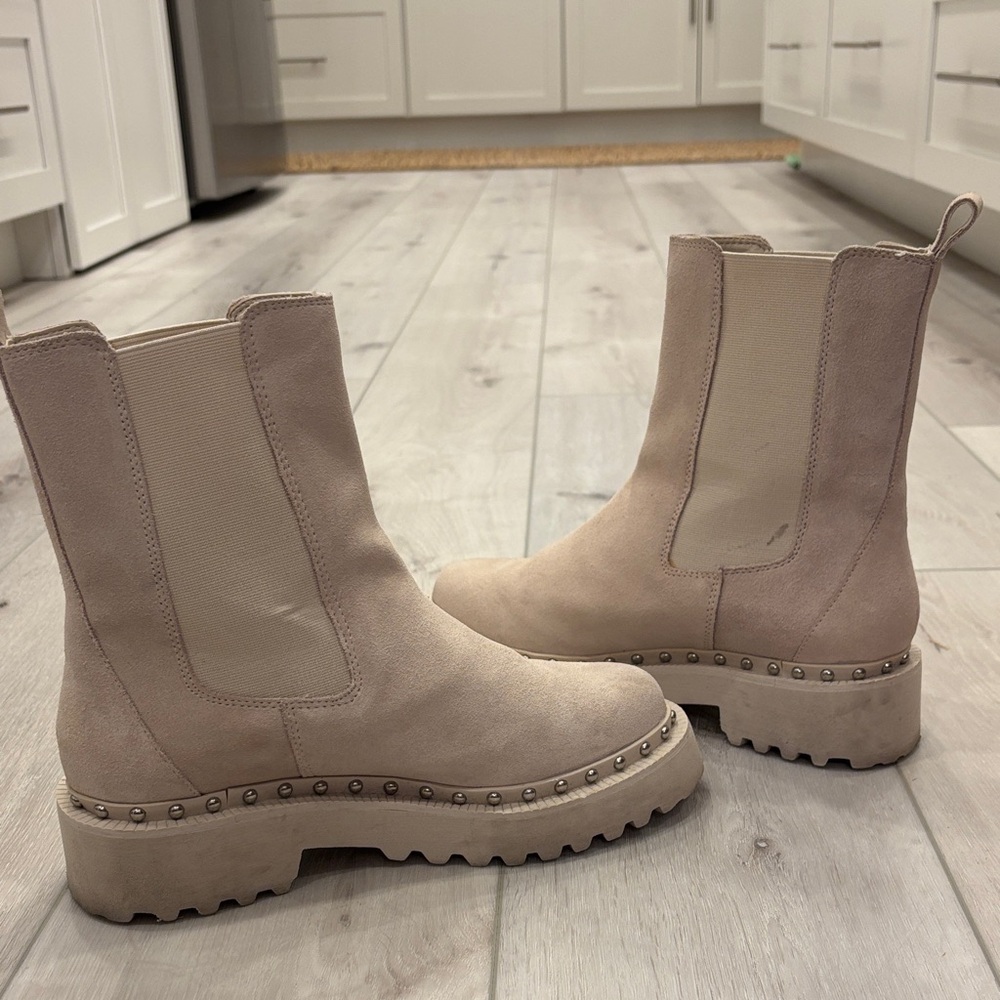 Vince Camuto Cream Ankle Boots